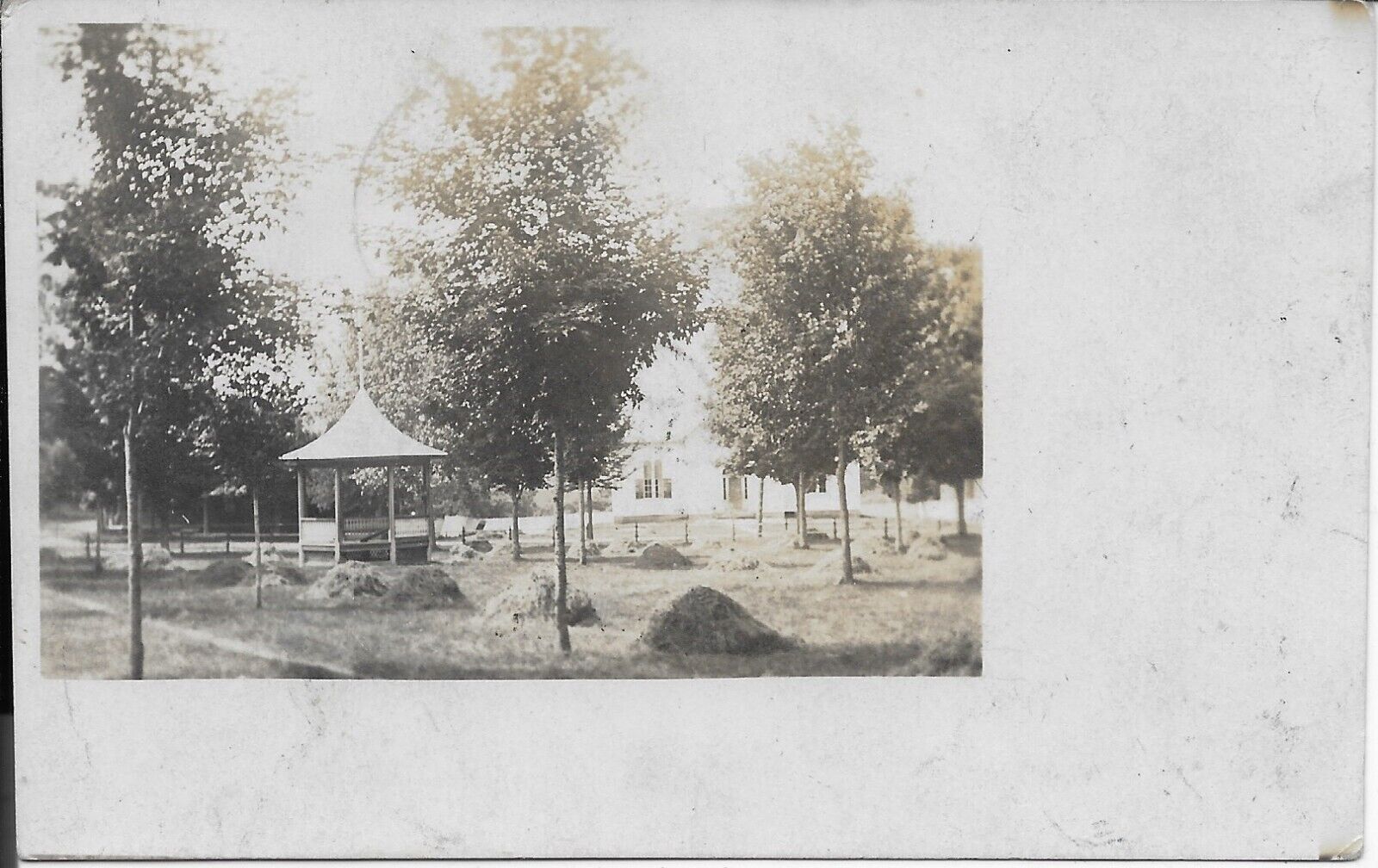 Gazebo in Barton sent to Proctorsville VT  RPPC Real Photo postally used in 1907