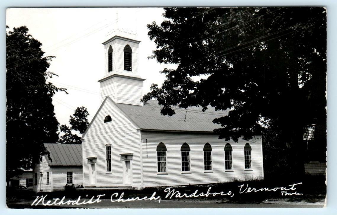 RPPC  WARDSBORO, Vermont VT ~ METHODIST CHURCH Windham County 1960 Postcard