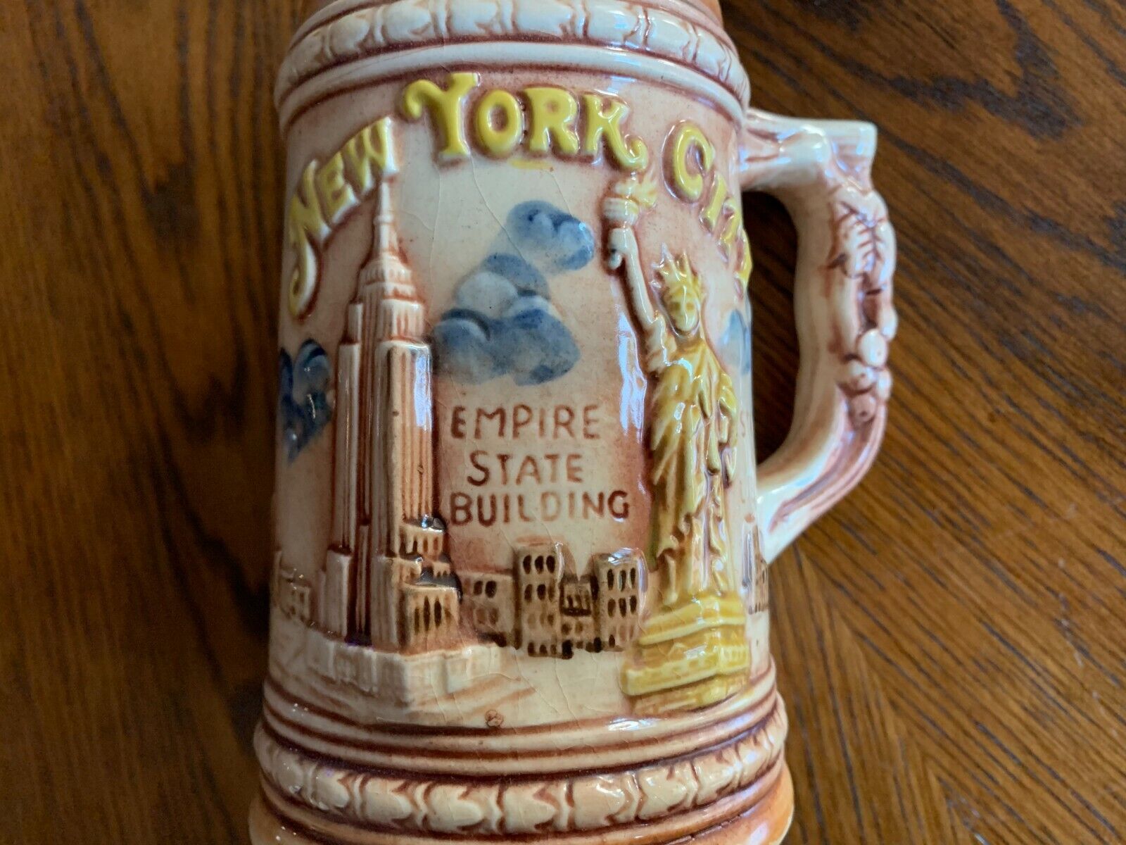 Vintage 1978 ENCO New York City Beer Stein Mug WTC Twin Towers Statue Liberty