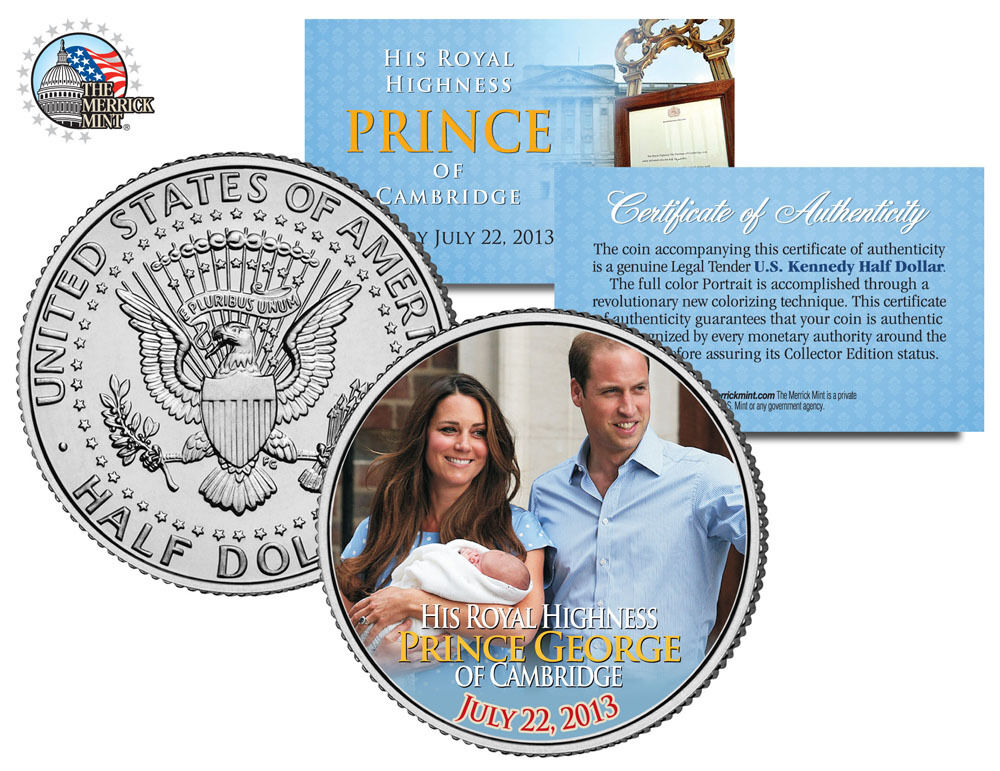 ROYAL BABY *Prince George of Cambridge* William & Kate JFK Half Dollar Coin