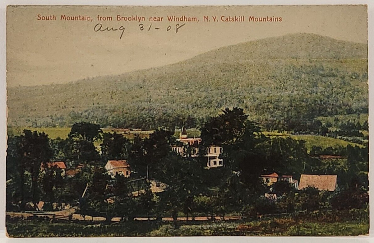 Postcard South Mountain, from Brooklyn near Windham, NY Catskill Mountains