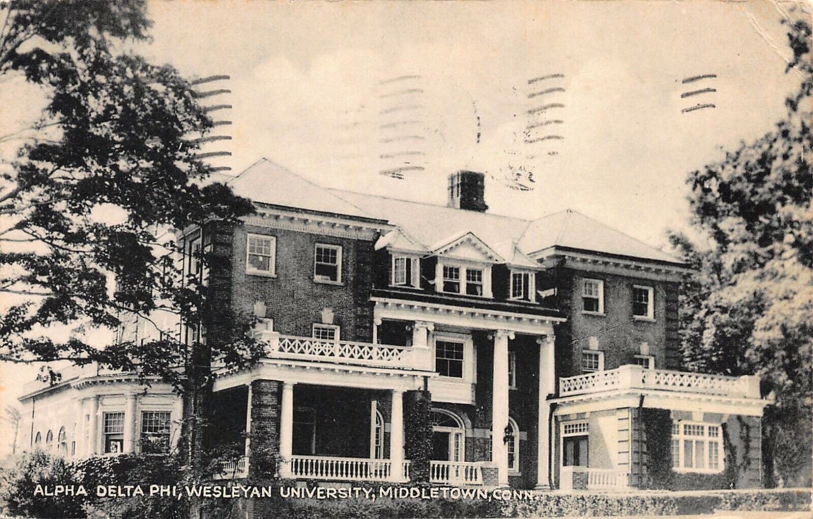 Alpha Delta Phi, Wesleyan University, Middletown, Connecticut, 1945 Postcard 