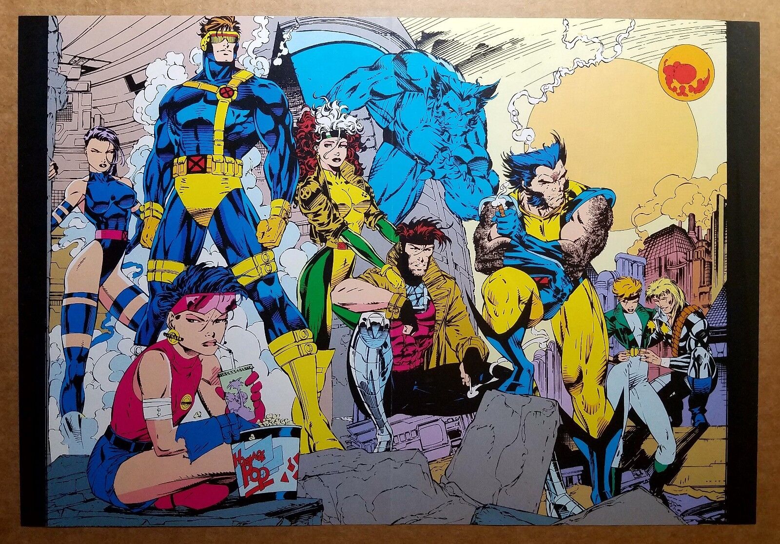 X-Men Wolverine Cyclops Gambit Rogue Psylocke Beast Comic Poster by Jim Lee