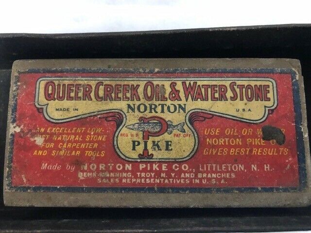 Norton Pike Co. Vintage Pike Queer Creek Oil & Water Stone Sharpening Stone  