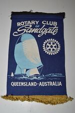 Vintage QUEENSLAND Australia Sandgate Rotary Club International Wall Banner Flag picture