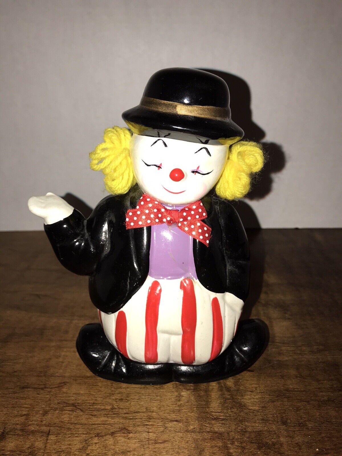 Clown Figurine With Black Hat And Jacket Bank
