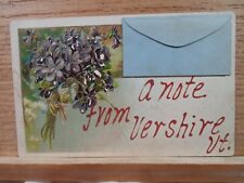 Vershire VT Vermont, A note from,  early postcard  picture