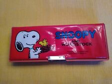 Vintage Peanuts Snoopy & Woodstock Red Magnetic closer Pencil Case picture