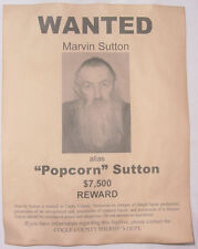 Marvin Popcorn Sutton Wanted Poster, Moonshine, Moonshiner picture