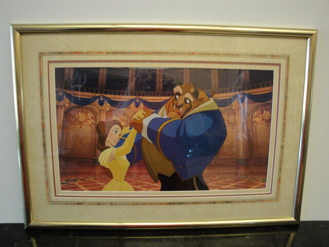 DISNEY BEAUTY AND THE BEAST BALL ROOM HAND-PAINTED CEL LIMITED EDITION RARE
