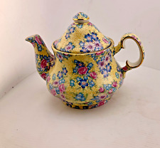 Crown Dorset yellow chintz pattern  fine ceramic tea pot picture