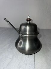VINTAGE JOHN SOMERS BRAZIL PEWTER SUGAR BOWL WITH SPOON picture