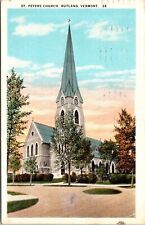 Rutland Vermont St Peters Church Streetview WB Cancel WOB Postcard picture