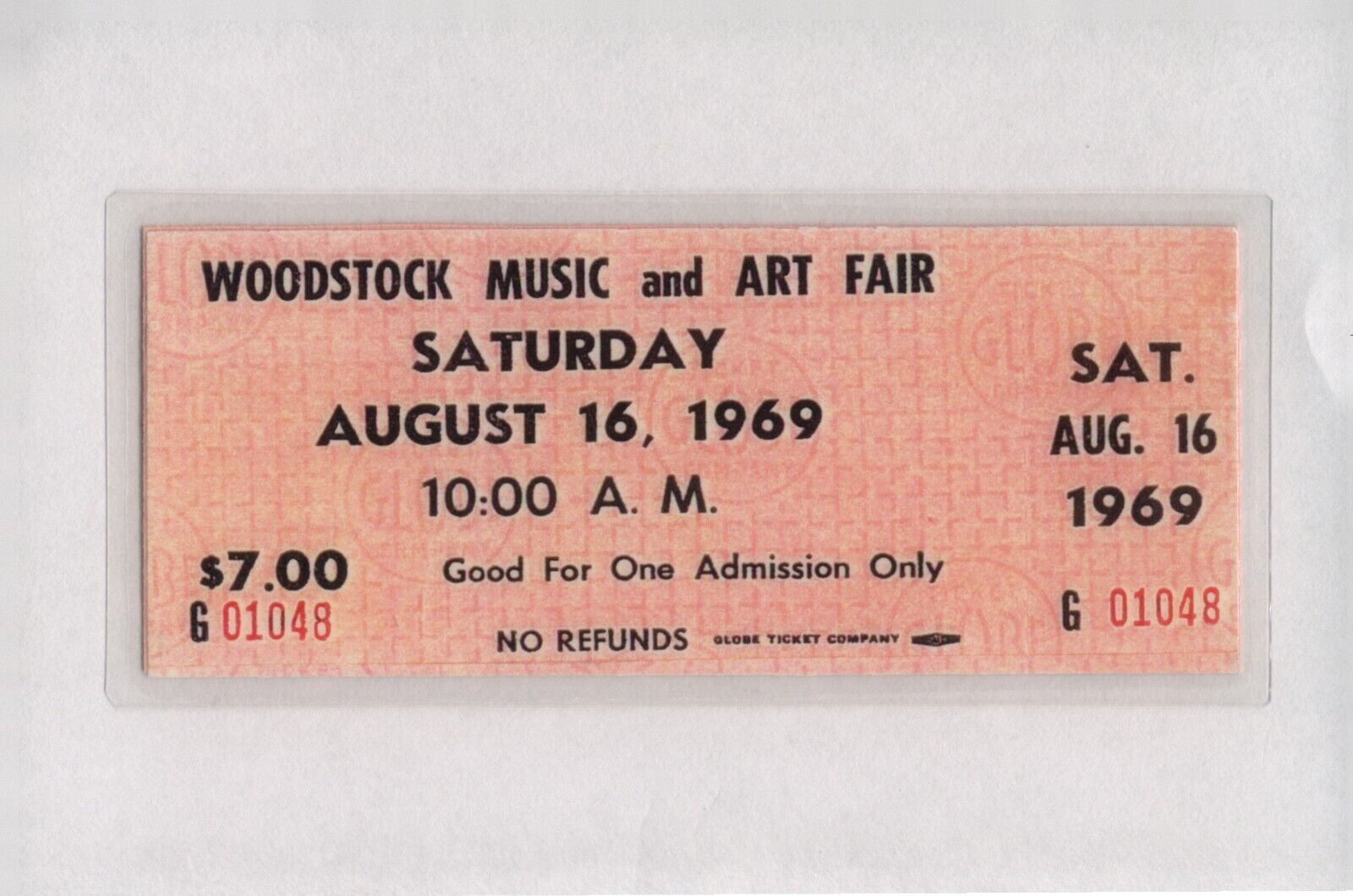 1969 Ticket Woodstock Music Fair The Greatest Concert of The Era Excellent