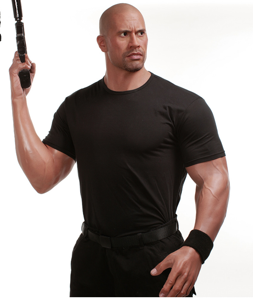 Life Size Dwayne The Rock Johnson Wax Statue Movie Actor Prop Display Style 1:1