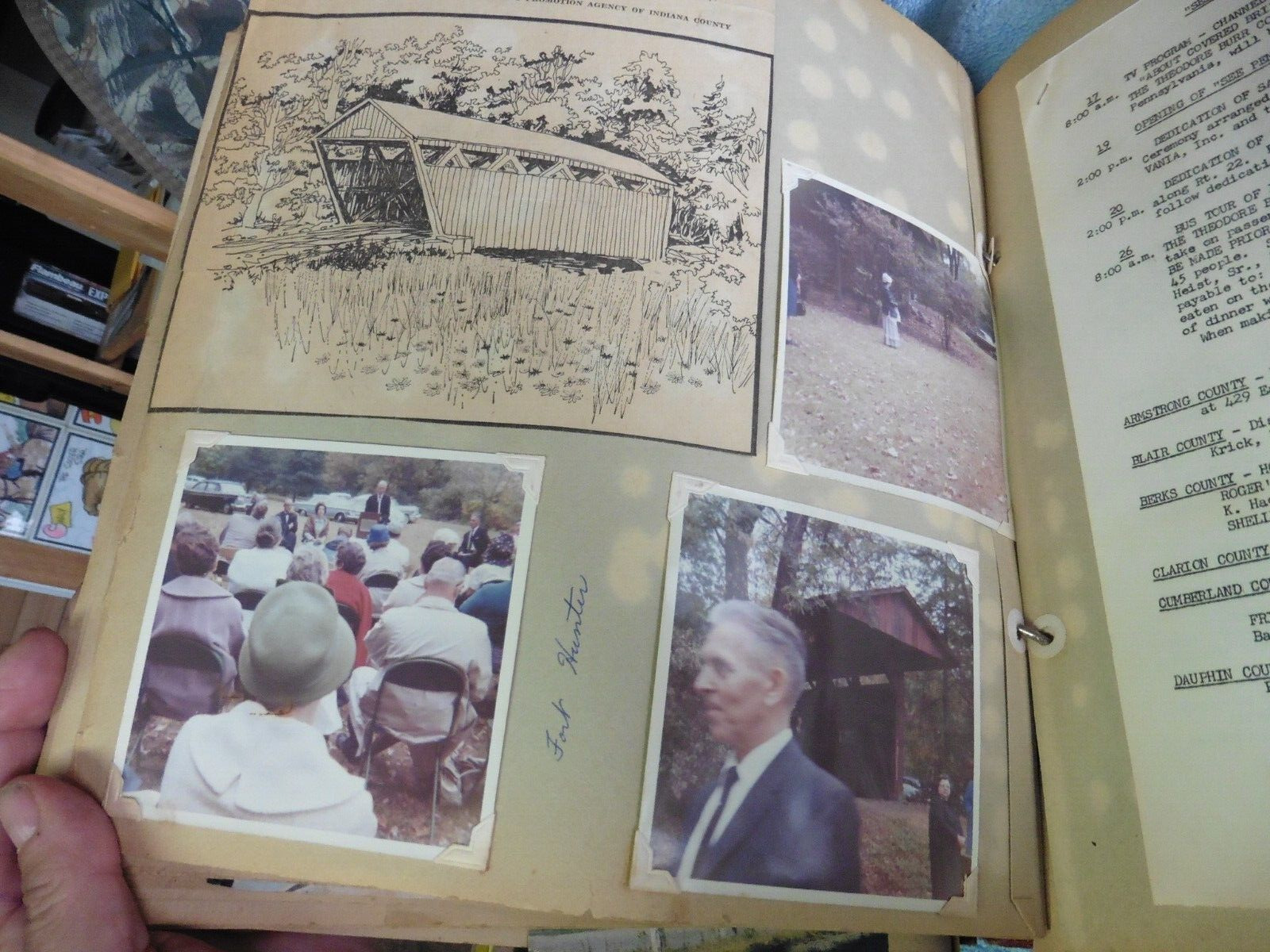 Vintage scrap book Shelburne Museum  Covered Bridges clipping Theodore Burr CluB