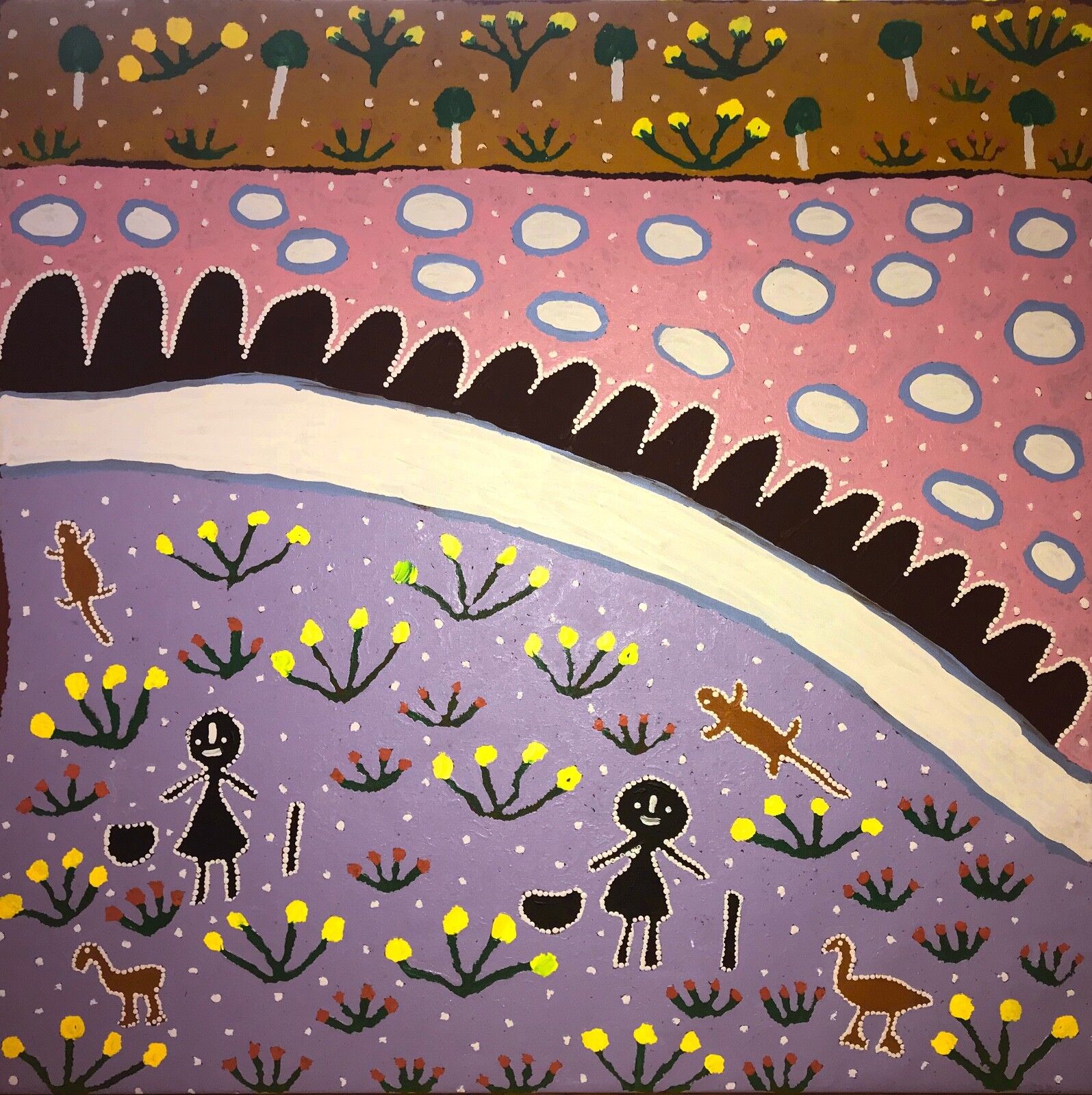 Sweet painting by Senior Aboriginal Artist MOLLY JUGADAI Napaltjarri LARGE ART