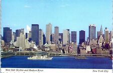 West Side Skyline and Hudson River New York City Postcard picture