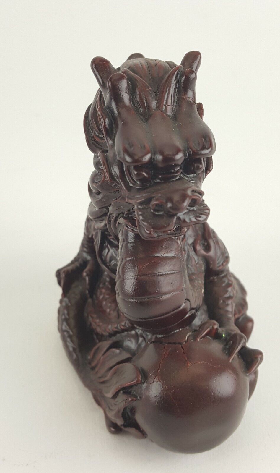 Chinese RED DRAGON WITH BALL Figurine Prosperity Power Energy Wisdom 