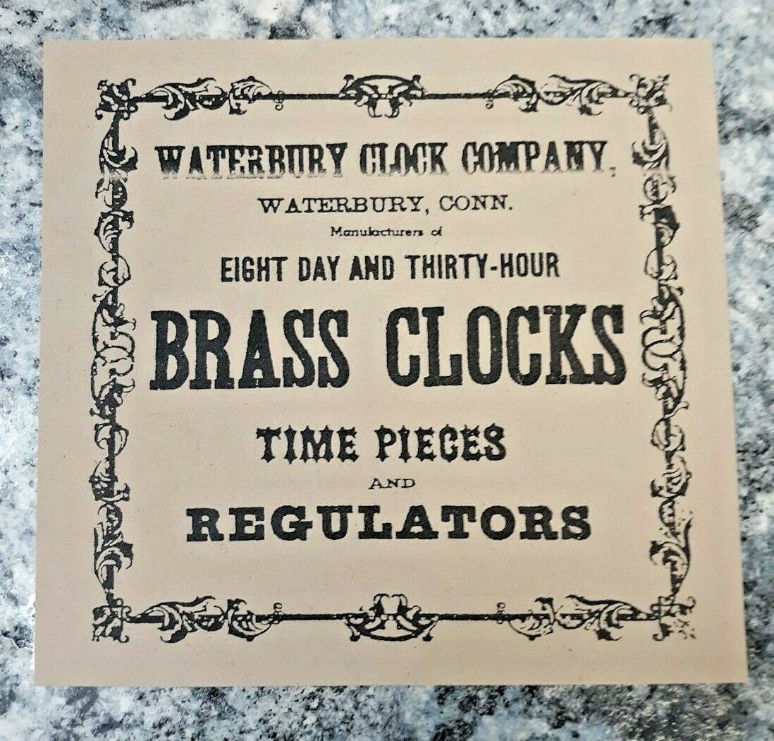 WATERBURY AND WELCH CLOCK LABELS FOR ANTIQUE CLOCK RESTORATION 3 STYLES