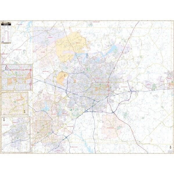Greensboro, High Point, & Guilford Co, NC Wall Map