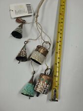 Free People Anthropologie Christmas Stocking Ornament turquoise Metal Bells  picture