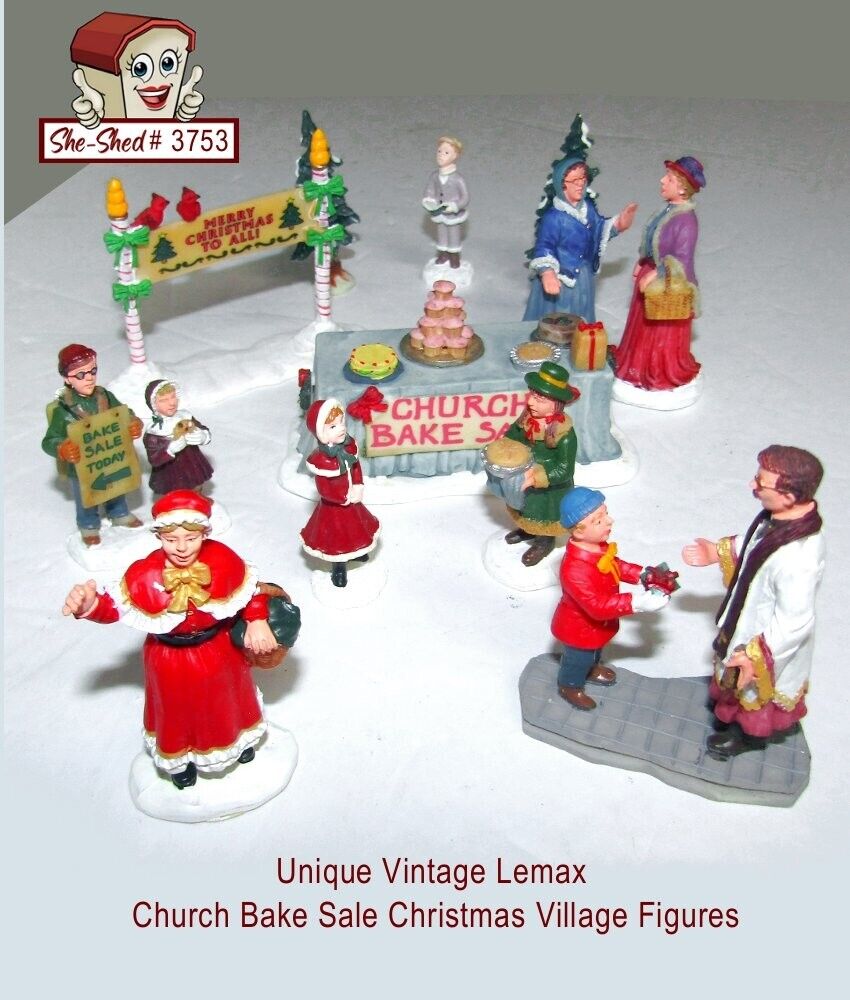 Lemax Christmas Church Bake Sale Christmas Village Assorted Figures Lot