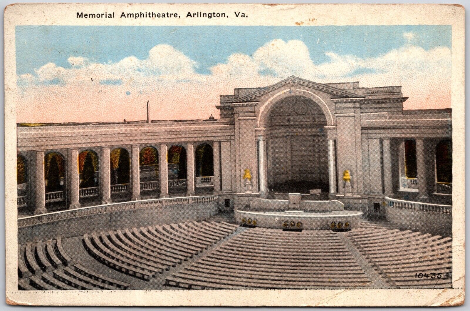 Arlington Virginia Memorial Amphitheater Postcard Wb 1925