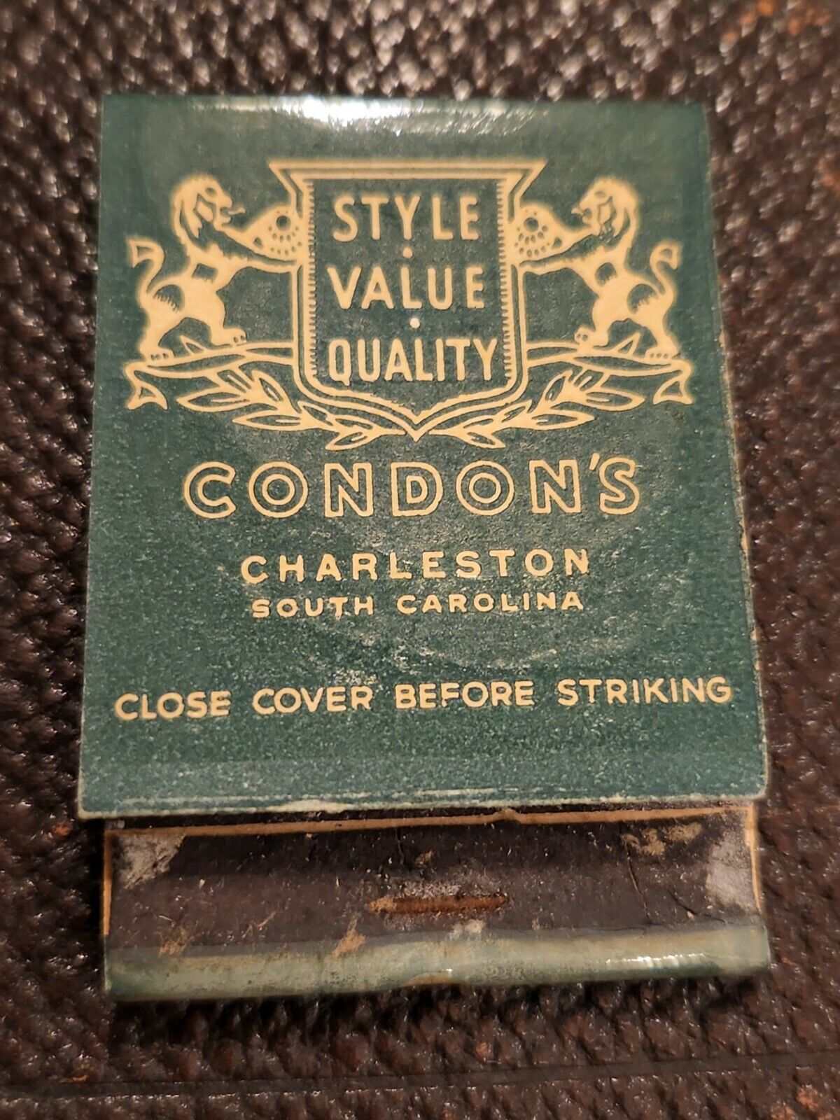 Vintage Condon's Matchbook Cover, Charleston South Carolina