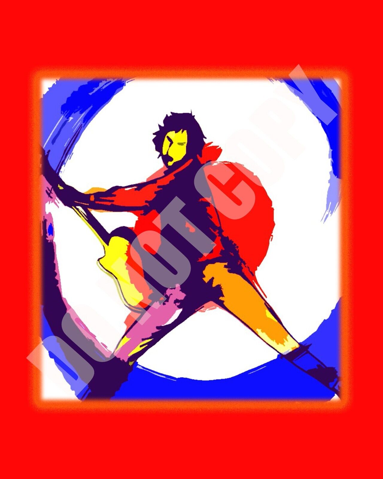 Pete Townshend THE WHO Windmill Guitar Playing Style Vector Art -B- 8x10 Photo