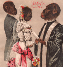 Dressed Monkeys Wedding Larkin Creme Oat Meal Toilet Soap Victorian Trade Card picture
