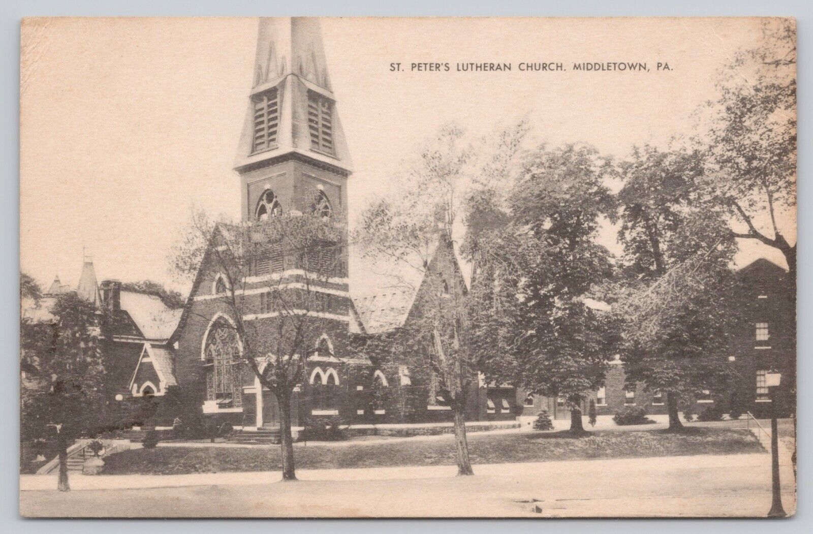St. Peters Lutheran Church Middletown Pennsylvania Vintage Divided Back Postcard