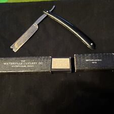 vintage Waterville Cutlery Straight razor with black case 1843 picture
