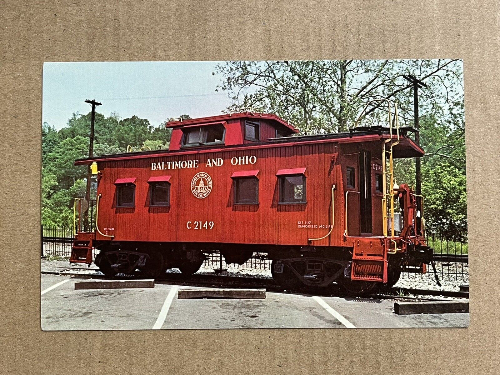 Postcard Train Baltimore & Ohio Railroad Caboose I-5 Ellicott City Museum