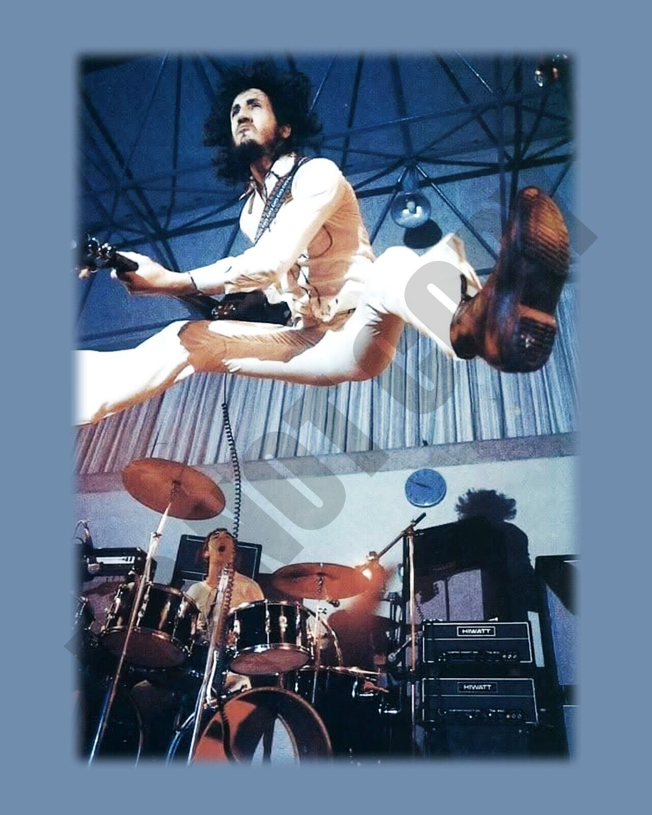 THE WHO Pete Townshend In Air During Concert 8x10 Photo