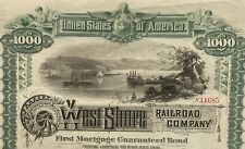 Antique 1885 West Shore Railroad Company Gold Bond Certificate picture