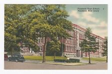 Plainfield High School Plainfield NJ Old Cars Linen Postcard picture