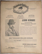 H H Holmes Wanted Poster, Pinkerton, Murder Castle picture