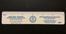 Sheet Metal Workers International Association Union, Ruler, Plastic 6 Inches picture