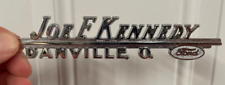 Vintage Joe E Kennedy Car Dealership Metal Car Emblem Danville OH FORD Rare picture