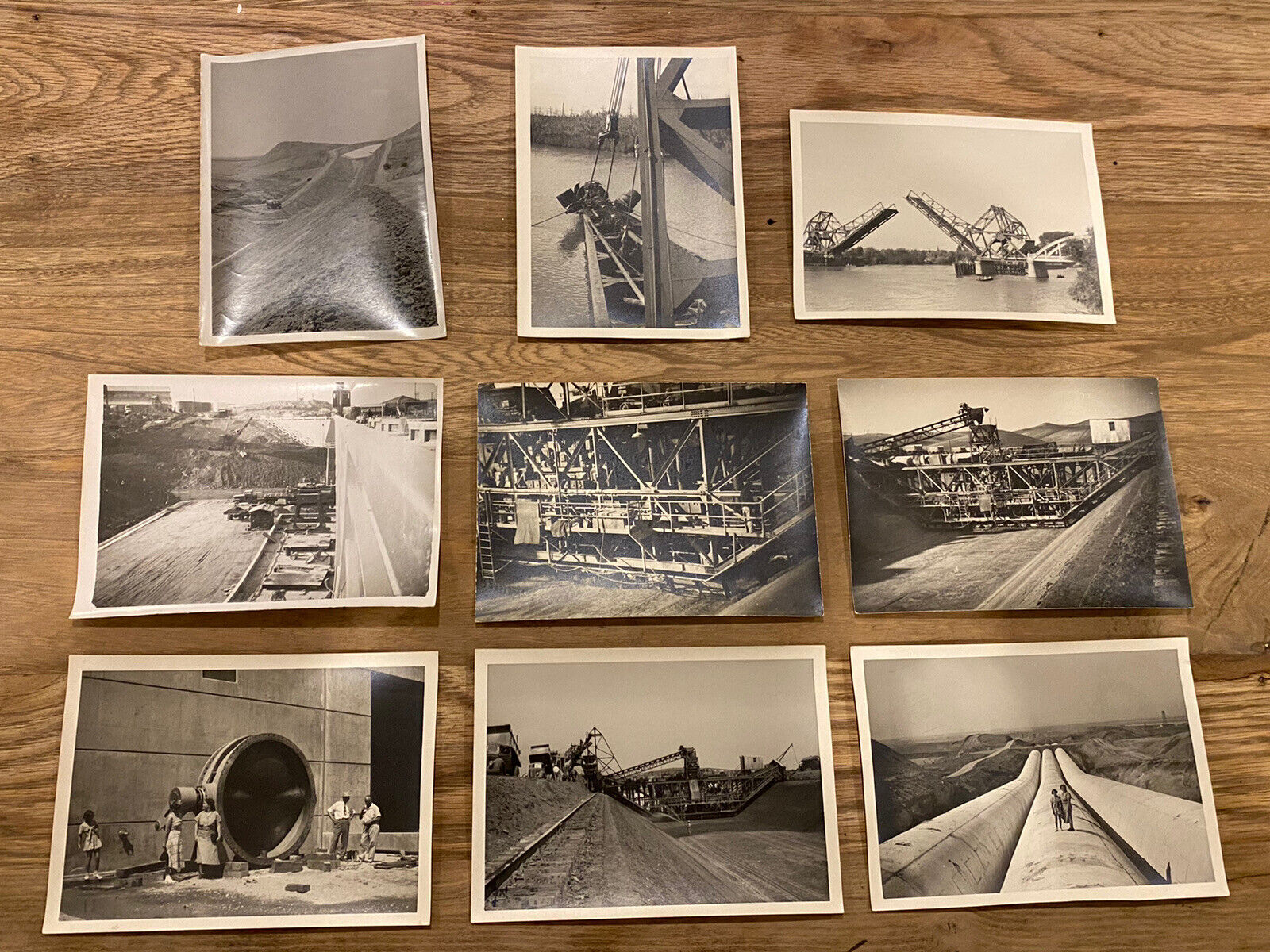 1930’s Vintage Dam Construction Photos Trucks Antique Building Dirt Water Bridge
