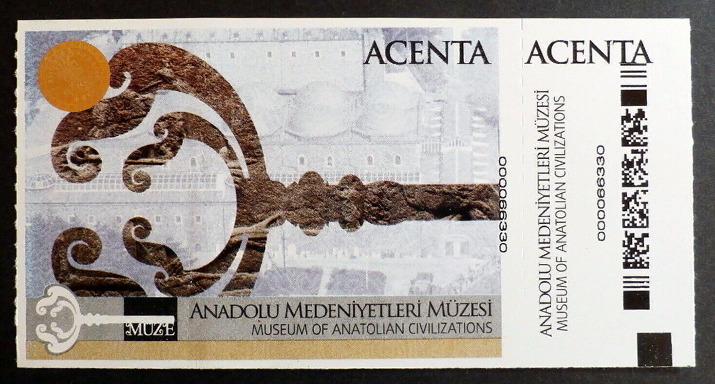 TURKEY - Museum of Anatolian Civilizations, Used Entrance ticket stub