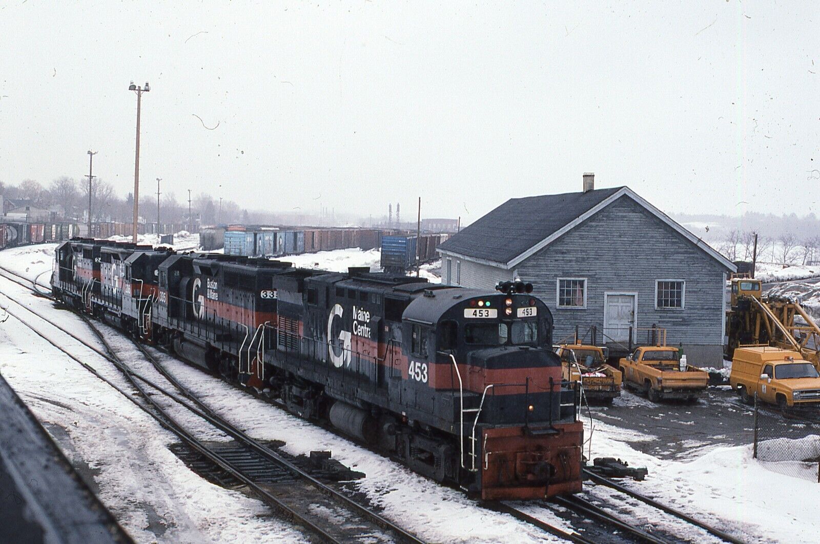 Duplicate Train Slide Maine Central Alco  C-424 #453 03/1994 Waterville Maine