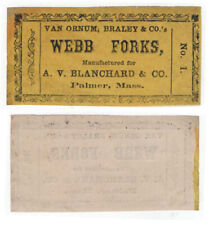 Van Ornum, Braley & Co.'s WEBB FORKS Label, A. V. Blanchard & Co., Palmer, MA picture