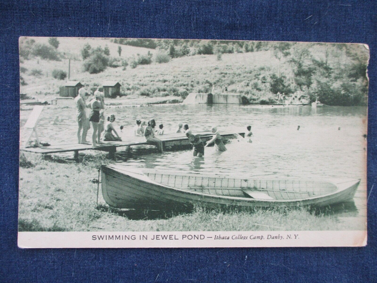 1930s Danby New York Ithaca College Camp Swimmers at Jewel Pond Postcard