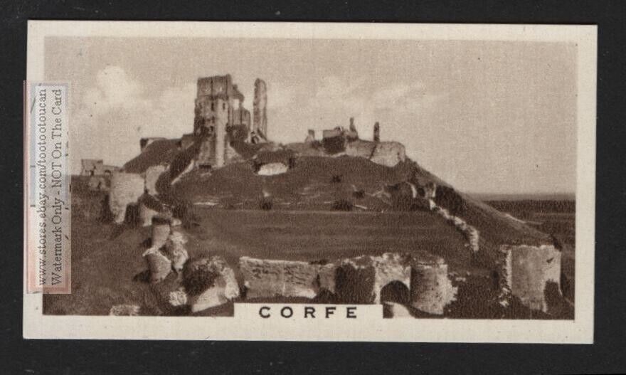 Corfe Castle William the Conqueror Dorset England 1930s Ad Trade  Card