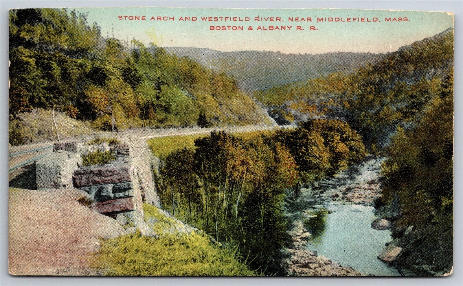 Stone Arch & Westfield River Boston & Albany RR Middlefield Mass Postcard R7