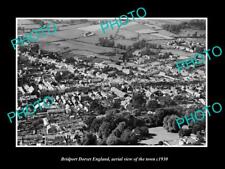 OLD 8x6 HISTORIC PHOTO OF BRIDPORT DORSET ENGLAND TOWN AERIAL VIEW c1930 3 picture
