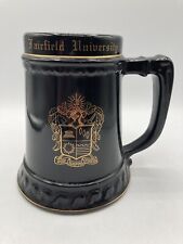 Fairfield University Beer Stein Mug Ceramic Black  - Gold Trim. picture