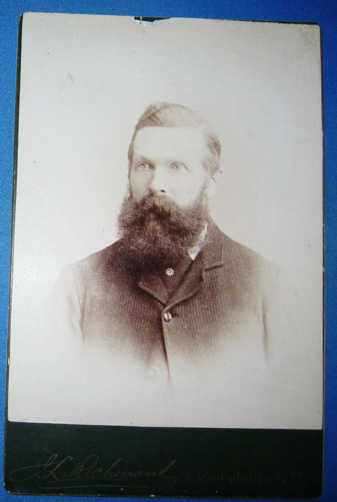 CABINET PHOTO DAPPER BEARDED GENT BY RICHMOND FROM CAMPBELLFORD ONTARIO CANADA